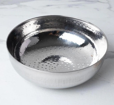 Dynore Stainless Steel Hammered Kadhai/Heavy Bottom Cookware/Kadhai Without Handle Pot 17.5 cm diameter 1.2 L capacity(Stainless Steel)