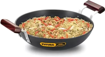 FUTURA Litre Deep Fry Pan Round Bottom Kadhai (AK275S) Kadhai 26 cm diameter with Lid 2.75 L capacity(Aluminium, Induction Bottom)