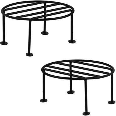 Leader International Leader Mild Steel Round Planter Stand Plant Container Set(Pack of 2, Metal)