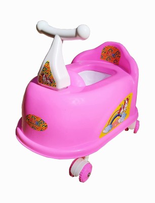 Muren Little Kids Removable Bowl, Grip Handles Comfort Sit Scooter Shape Trainer PINK Potty Seat(Pink)