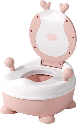 POLKA TOTS Fawn Training Toilet Seat for Kids Baby Potty Seat(Peach_Swoosh Whoosh)