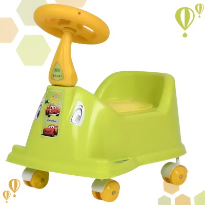 DANDLES Rider Potty Chair with Wheels and Removable Tray with Cover Handle bar Potty Box(Green, Multicolor)