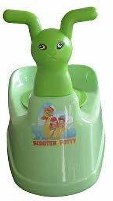 FortunShop Toilet Trainer Baby Potty Seat Scooter Potty with Removable Tray & Closing Lid Potty Seat Potty Seat(Green)