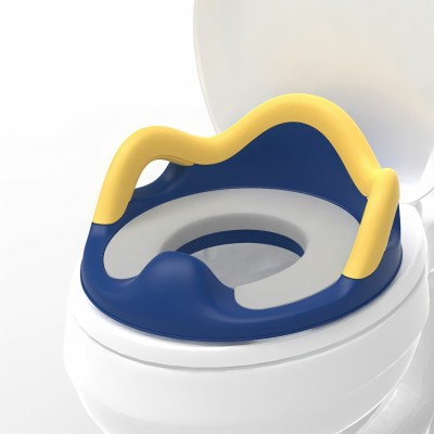 KidDough Baby Potty Training Soft Cushion Seat | High Back Support | Seat with Handles Potty Seat(Blue and Yellow)