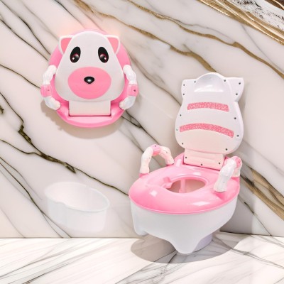 Tinkertods Light Weight Cow Potty Trainer Seat, Chair for Baby Potty Seat(Pink)