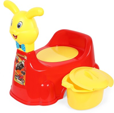 Nabhya 2 In 1 Rabbit Face Toilet Trainer Baby Potty Seat Cum Baby Seat Face with Removable Bowl & Closing Lid Potty Seat(Red)