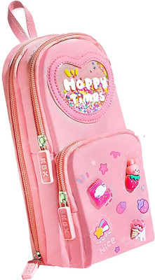 Akvanar Pencil pouch School Bag Shape Stationery Bag Compartment 3 Layers Large Pouch