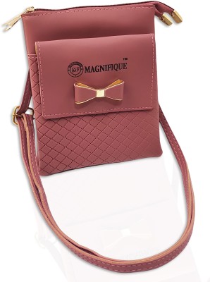 magnifique Trendy Mobile Sling Bag for Girls - PU / Carrot Mobile Pouch