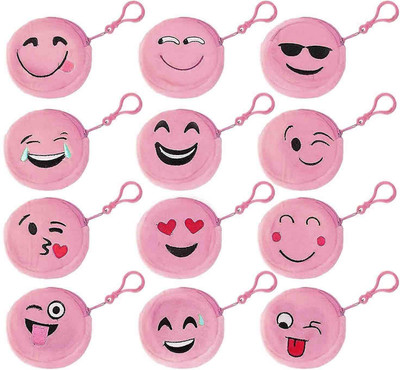BigWheels Smiley Pink Coin Pouch Purse Case Wallet Best Birthday Return Gifts Coin Purse(Pack of 12)