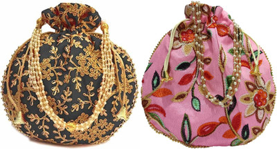 athizay Embroidery work handmade wristlets Potli For Women Fashion Potli
