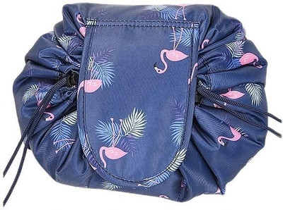Estervig Lazy Drawstring Cosmetic Bag, Travel Makeup Organizer Large Toiletry Pouch Cosmetic Bag