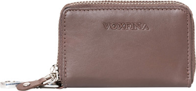 VOXFINA Unisex Leather Key Case Wallet Pouch Bag Keychain Holder with Key Ring & Zipper Pouch