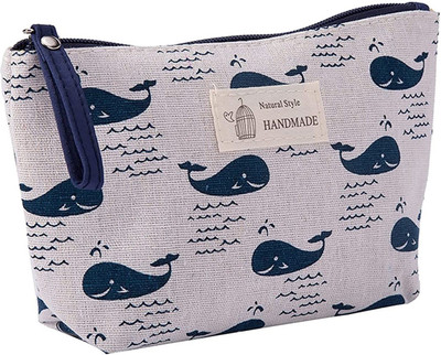 HOUSE OF QUIRK Canvas Cosmetic Bags Printed Makeup Bag Multi-Function Travel Organizer Cosmetic Bag