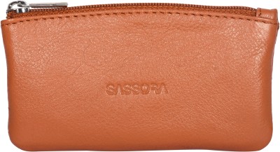 Sassora Genuine Leather Small Unisex Zip Closure Key Pouch-A260 Pouch