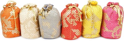 yuvika handicraft Potli Pouch (Pack of 6) Cosmetic Bag