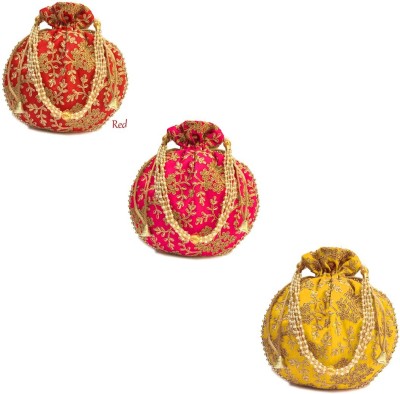 SHREE SHAGUN Rajasthani Embroidered Potli Bag Potli(Pack of 3)