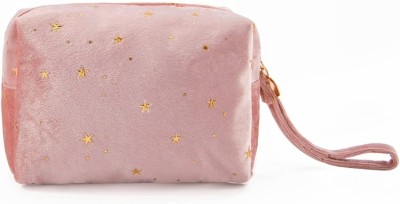 BLUE BEADS Star Print Mini Cosmetic Velvet Makeup Pouch Portable Travel Toiletry Bag f Cosmetic Bag