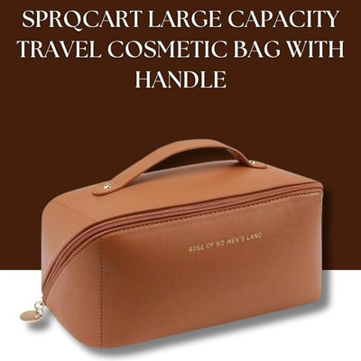 ED EXDAS Large Capacity Travel Cosmetic With Handle And Divider Cosmetic Bag