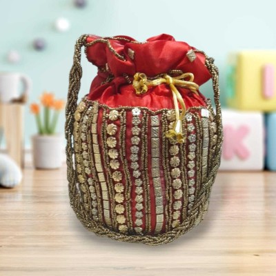 PSH Red Potli Matka Potli Women Potli Handbags Potli