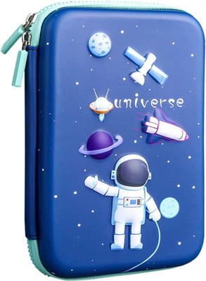 PEACORA 3D Universe Space Theme Pencil Case Stationary Organizer Box For School Classes Pouch