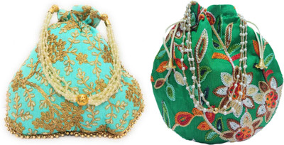 athizay Embroidery work handmade wristlets Potli For Women Fashion Potli