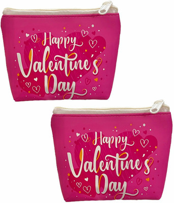 Le Delite Valentines Day Coin Pouch Mini Vanity Case (Pack of 2 Pcs) Heart Coin Purse