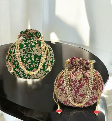 HouseOfCommon Embellished Potlis & Clutches_Potlis_For_women_LF015 Potli(Pack of 2)