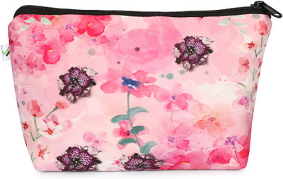JELLIFY Flower Pouch, Cosmetic Bags, Printed Canvas, Zipper Pouch for Girls, Women Cosmetic Bag