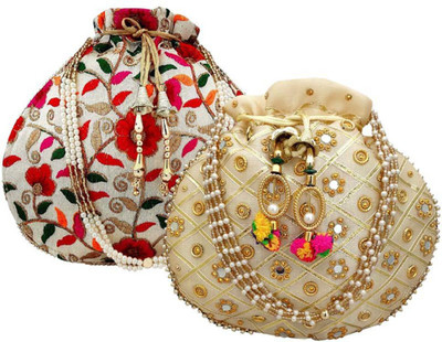 JIVON MATKA COMBO (MULTI,GOLD) NO.10 Potli(Pack of 2)