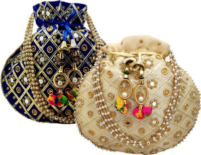 JIVON MATKA COMBO (BLUE,GOLD) NO.6 Potli