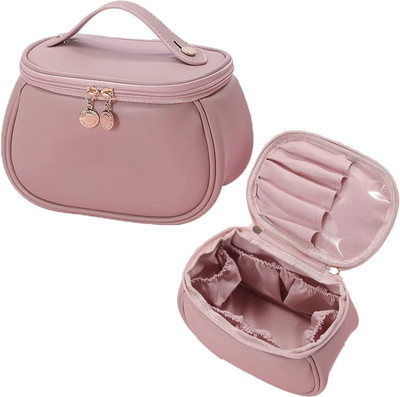Dwiza Enterprise Large Capacity Cosmetic Bag for Women Leather Waterproof Portable Cosmetic Bag
