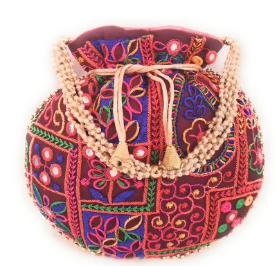 Unique Fashion Gujarati Embroidery Potli Bags For Women's & Girl'S Potli