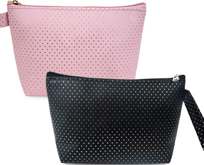ORVIZ Cosmetic Bag Pouch with wristlet for store makeup items and organizer Cosmetic Bag(Pack of 2)