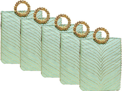 Dulhan Enterprises 55GHPB8X11_PGRN115 Potli(Pack of 5)