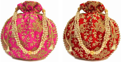 NS enterprises Pink::Red Potli(Pack of 2)
