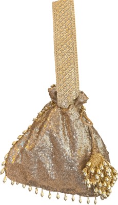 potbel Golden Glitter Purse for Wedding Brides Potli