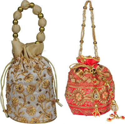 Sunesh Creation Embroidered Potli Bag Gift for Wedding & Other Occasion Potli