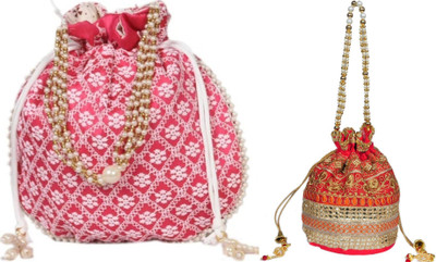 Sunesh Creation Embroidered Potli Bag Gift for Wedding & Other Occasion Potli(Pack of 2)