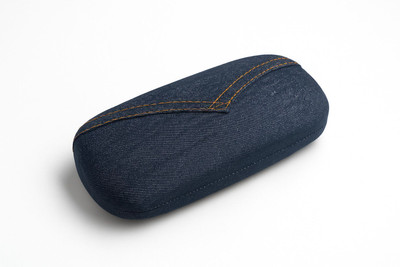 Jaxz Eyewear Premium Denim Fabric Finish Metal Sunglass Case Pouch