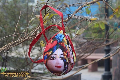 Vrindavanstore.in Dual-Sided Radha Krishna Jaap Mala Bag | Multicolor Chanting Pouch Potli