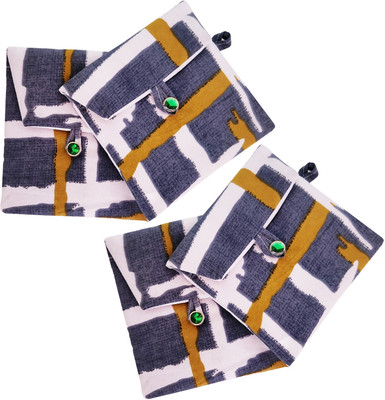 OPTICA WEAVES Sanitary Pad Pouches – 5x6 Inch Travel Cotton Organizer Potli(Pack of 4)