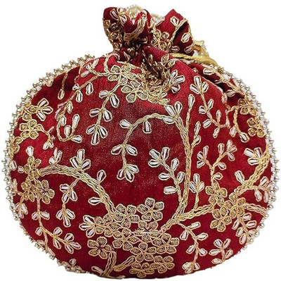 Global Gifts Beautiful potli bag with jaipuri embrodoery Potli