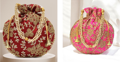 NS enterprises Maroon::Pink Potli(Pack of 2)