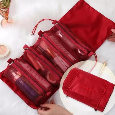 Pinkmpire 4 in 1 Hanging Roll-Up Foldable Portable Detachable cosmetic Makeup Toiletry Bag Cosmetic Bag