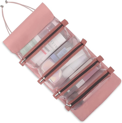 TINSUHG 4-in-1 Hanging Roll Up Makeup Pouch Kit Cosmetic Bag