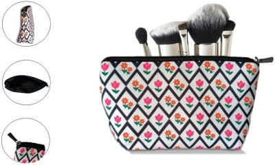 JELLIFY Flower Pouch, Cosmetic Bags, Printed Canvas, Zipper Pouch for Girls, Women Cosmetic Bag