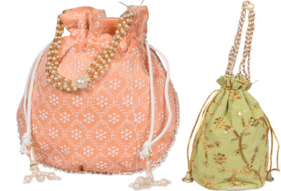Sunesh Creation Embroidered Potli Bag Gift for Wedding & Other Occasion Potli(Pack of 2)