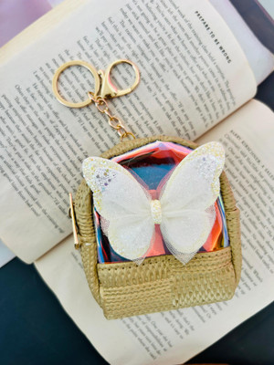 Radhya Accessories Purse Mini Coin Pouch With Keychain for Girls with Butterfly Bagpack Coin Purse