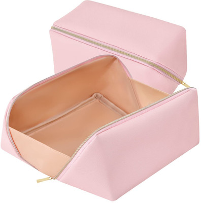 Virtuous Large Capacity Pink Travel Cosmetic Bag with Handle Cosmetic Bag