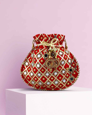 lookingfab Potli Matka-05(Red) Potli